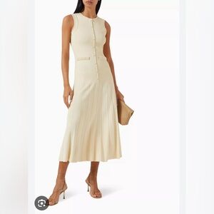 Sandro knitted midi dress, beige, new never worn with tags